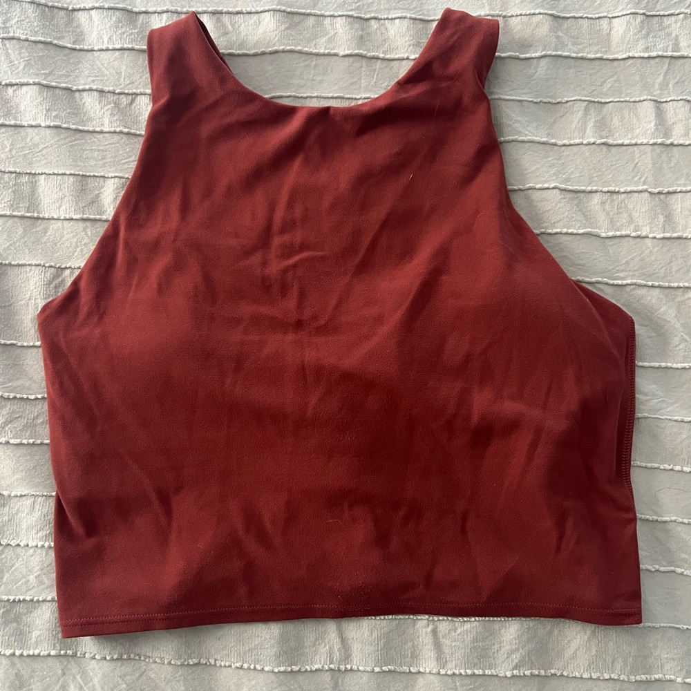 Athleta High-Neck Cropped Tank Top - Deep Rust